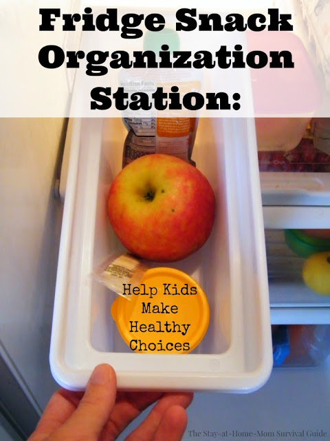 This snack station or fridge snack box helps so much when kids want snacks all the time! Picky eaters have to choose from a snack selection and snacks are within the reach of even preschoolers. Easy to organize and quick to set up for busy moms.