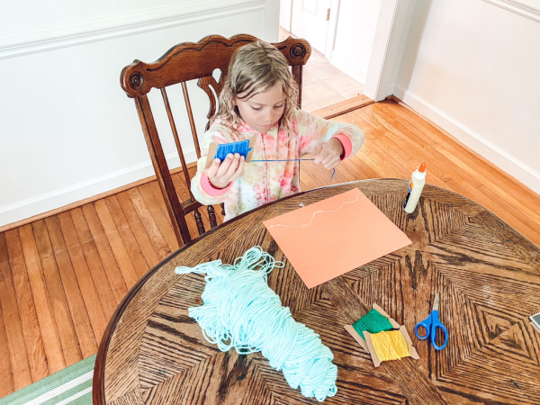 Yarn Pictures Art Activity: 100 Days of Play