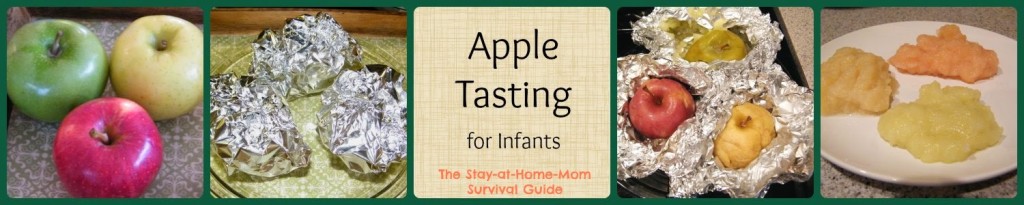 Apple tasting sensory activity for infants from The Stay-at-Home-Mom Survival Guide
