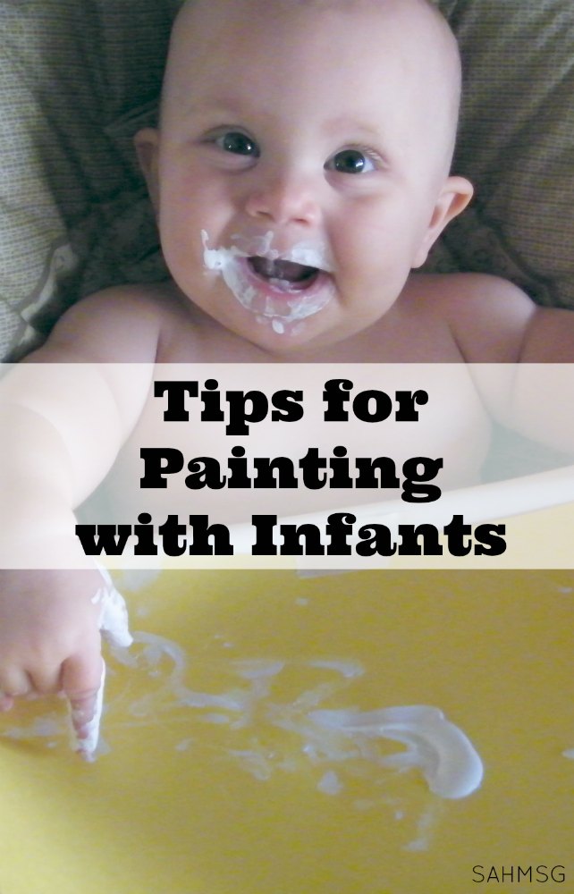 Use these tips tfor painting with infants to get yoru infant exploring. Ideas for creating family gifts included. #sponsored