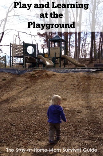 Ways to play at the playground to get the kids engaged and mom some exercise. Simple ideas shared by The Stay-at-Home-Mom Survival Guide.