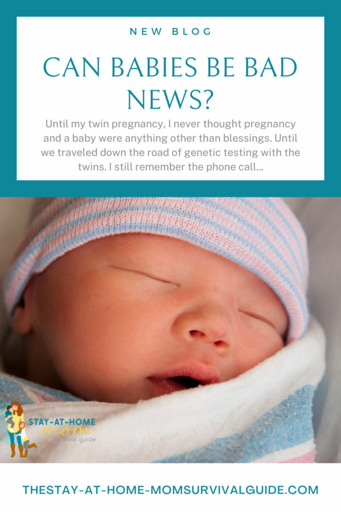 Baby sleeping with hospital cap on. Text reads can babies be bad news?