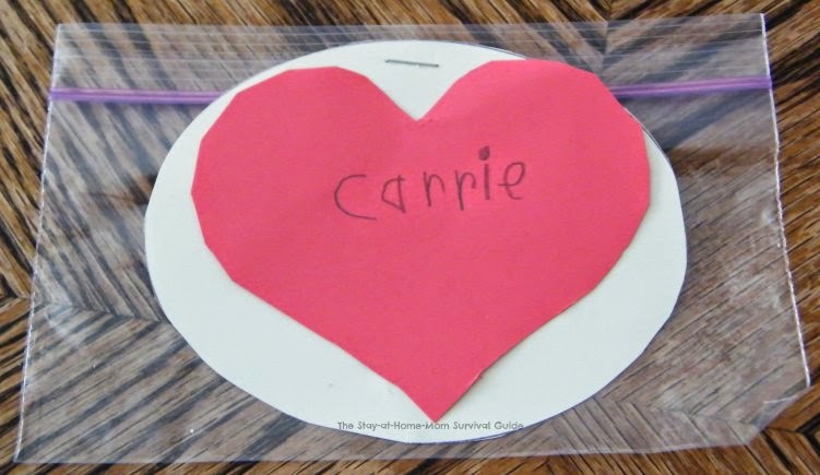 Super simple homemade Valentine's that can be made by kids. Idea shared over on The Stay-at-Home-Mom Survival Guide.