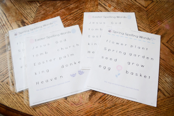 Print out two copies of each word list so you have one copy for the guide and one to cut out into letter cards.