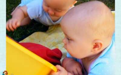 Sensory Bin for Babies with Cloth Napkins