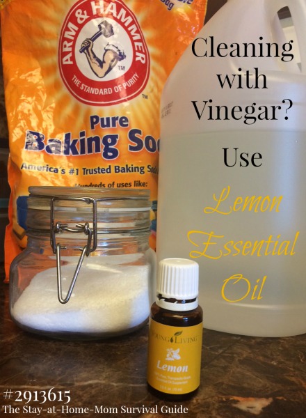 Cleaning with vinegar is great since it is chemical free, but the smell can be hard to take. Try masking it by including lemon essential oil in your cleaning routine. Young Living Essential Oils have so many natural uses in the home.