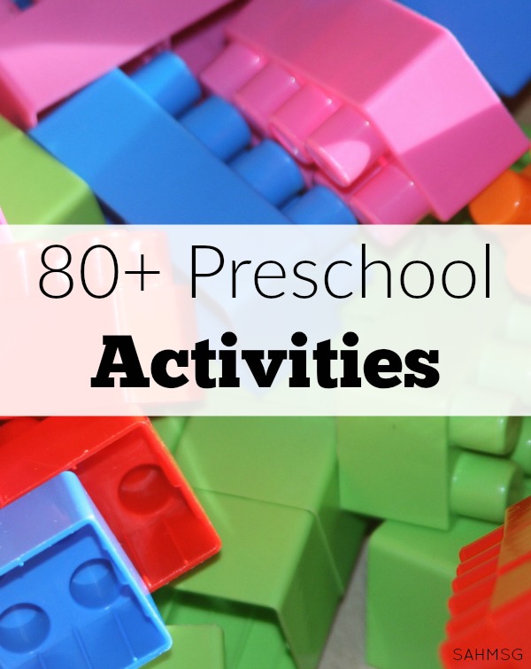 Over 80 simple learning activities for preschool age kids to explore and play while learning.