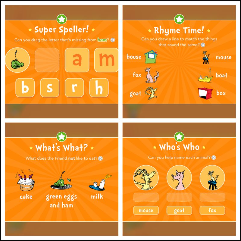 Green Eggs and Ham is an app! We love this as part of our homeschool preschool curriculum.