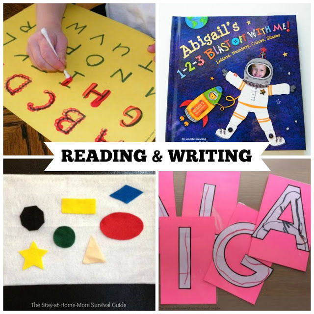 Activities for Preschool that teach reading and writing skills. These are great preschool activities for at home learning.