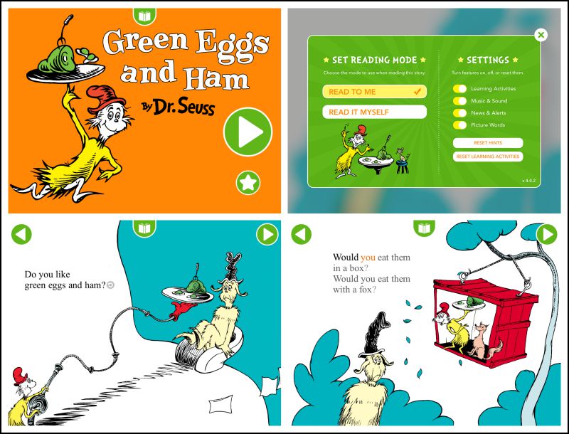 Dr Seuss books are now apps! We use them as extension activitiies for our preschool homeschool curriculum.