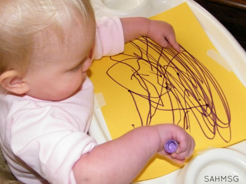 Simple invitation to draw for a toddler. Plus 5 simple writing activities for toddlers.