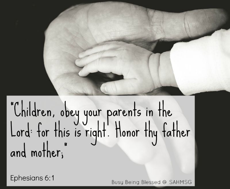 "Children, obey your parents in the Lord: for this is right. HOnor they father and mother;" Ephesians 6:1 Not always as easy as it sounds. 9 tips for teaching children to obey from a Christian mom of 4.