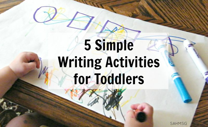Easy to set up activities for toddlers that encourage writing skills and learning basic concepts like shapes, numbers and spelling their name.