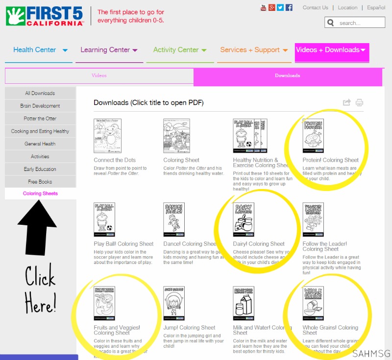 Food groups coloring sheets free printables for learning about food groups.