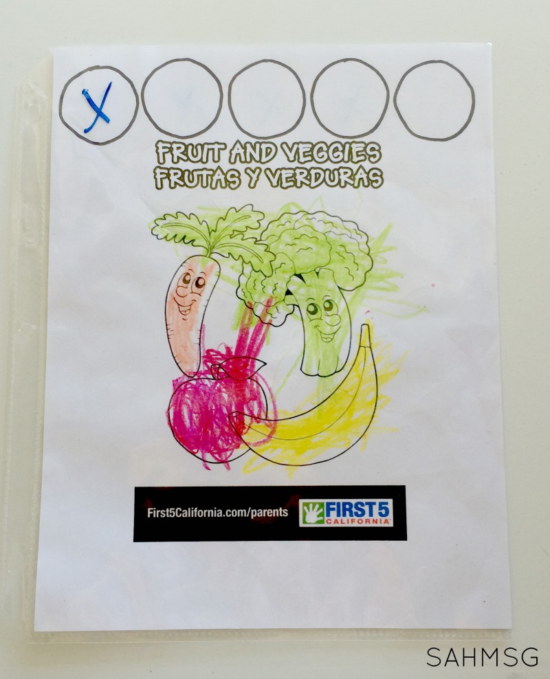 Free printable coloring sheets to learn about the food groups from First5CA.