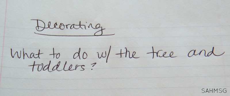 Holiday planning binder notes.