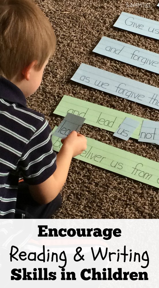 7 tips to encourage reading and writing skills in young children. These simple tips can start at birth to encourage reading and writing throughout early childhood.