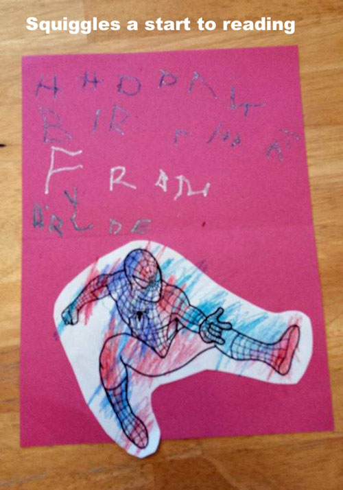 Early squiggles are important pre-writing language. Encourage children's early reading and writing skills with these 7 tips from an experienced mom and grandma.