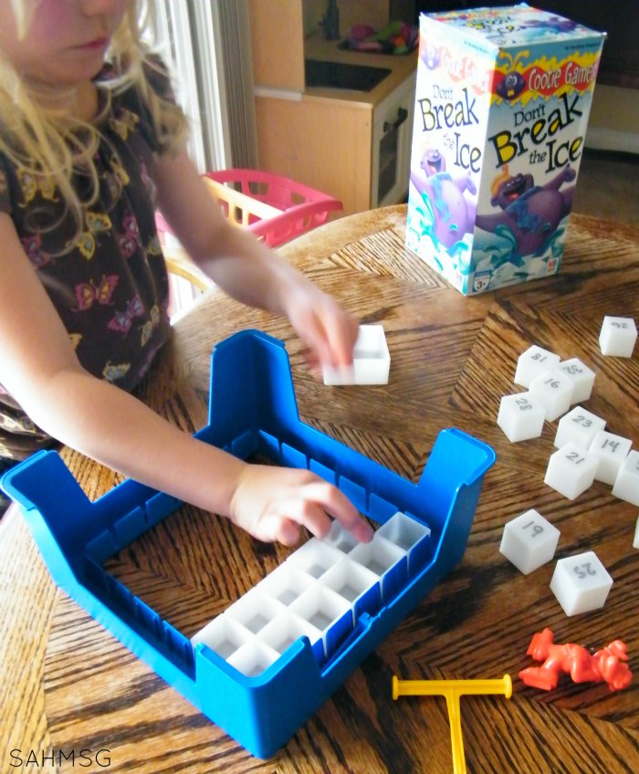 Turn your Don't Break the Ice game into a preschool activity for learning numbers. Toddlers can play with the added ideas.