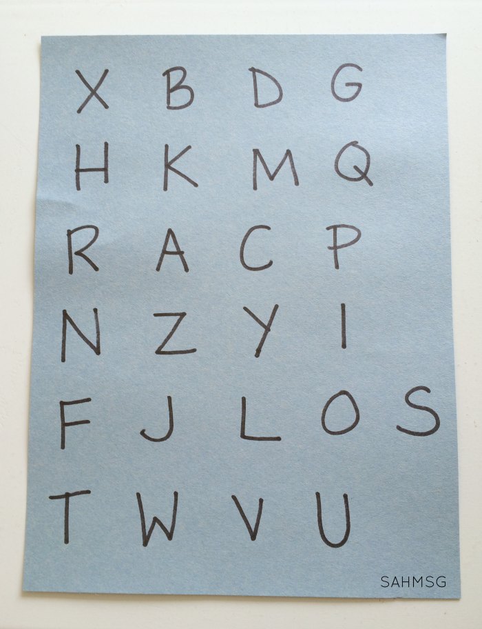 Create a simple alphabet letter assessment game for preschool. This no-stress assessment will challenge your preschooler and let you know what letters they still need to learn.