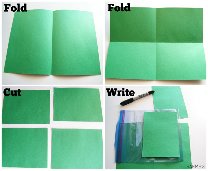 Steps to prepare a DIY book for babies and toddlers using ziploc bags and construction paper.