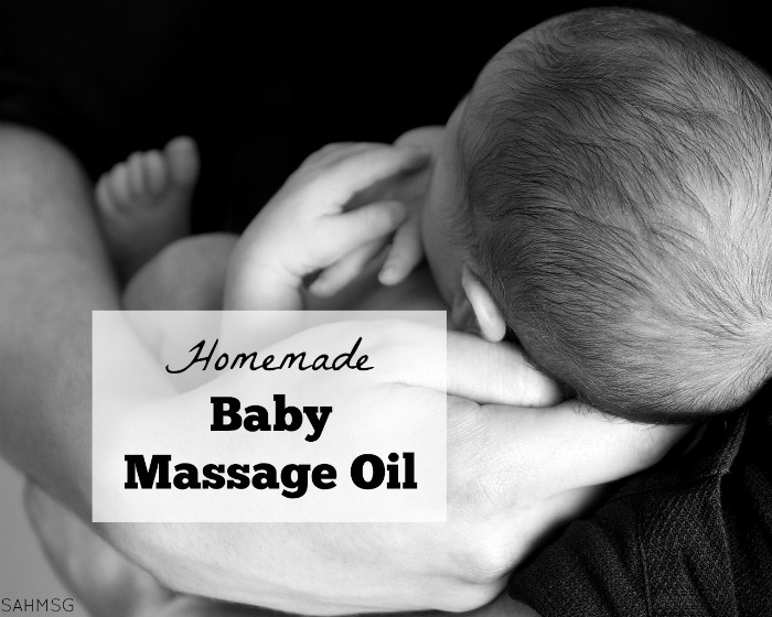 Make homemade baby massage oil-and it is a great all-purpose massage oil or moisturizer too. So easy to customize.