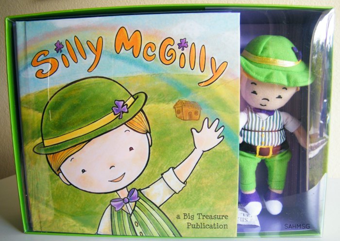 Silly McGilly book and toy set-a fun St Patrick's Day and Spring activity for preschool kids.