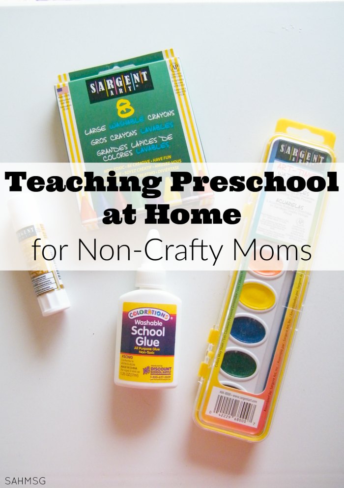 Teaching preschool at home for non-crafty moms does not have to be intimidating. Affordable resouces exist for teaching preschool at home. #sponsored