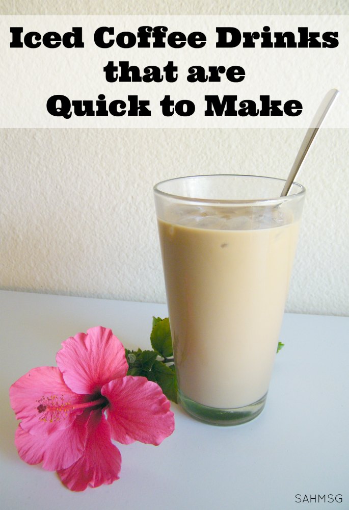 5 Iced Coffee Drink Recipes that take 5 minutes or less to make. Coffee drinks that are quick to make with simple ingredients and Folgers instant coffee. #sponsored