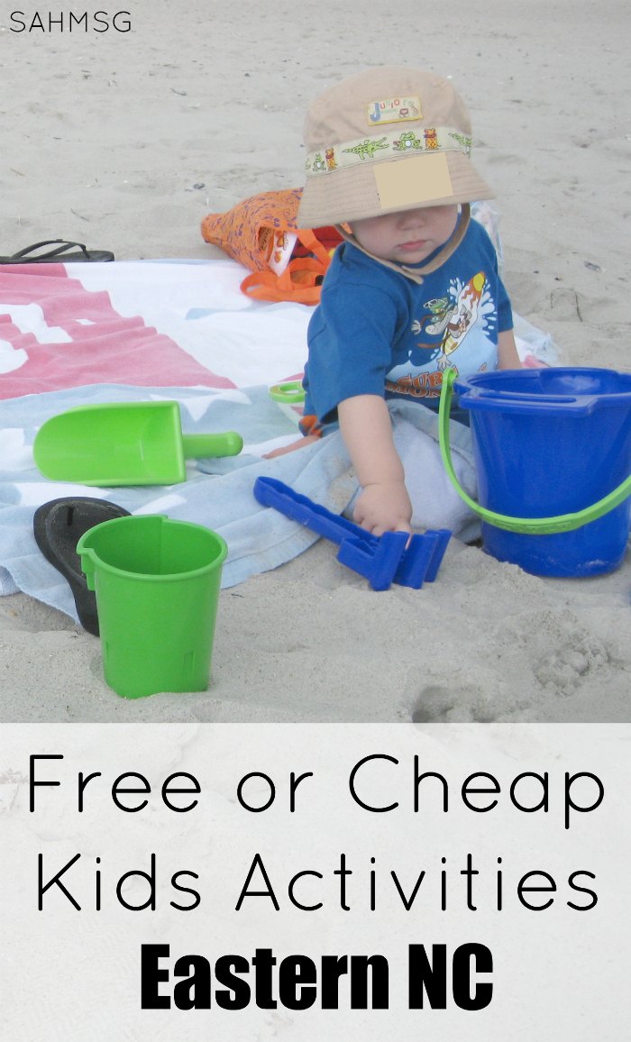 Save this collection of free or cheap kids activities in eastern North Carolina. There are so many family friendly, affordable activities for kids in coastal NC. Follow the series of Free or Cheap Kids Activities by location.