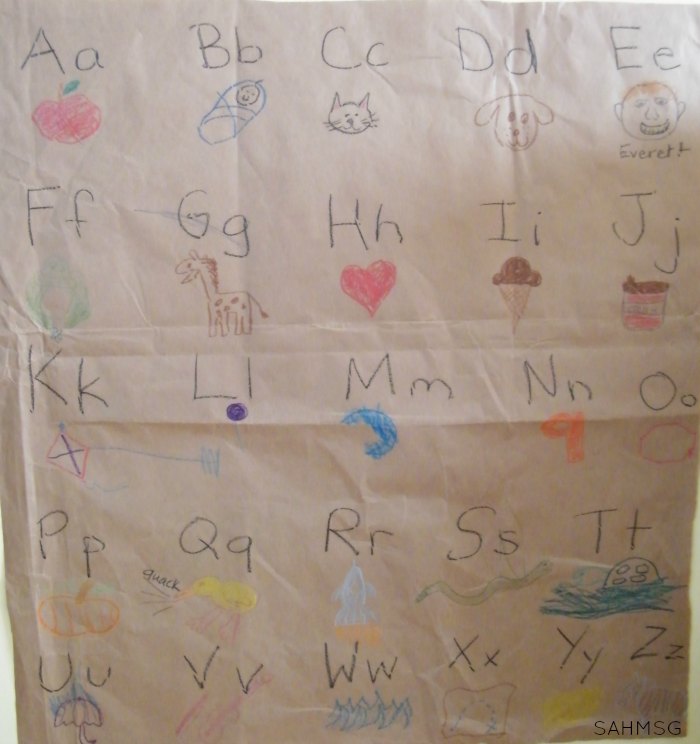 Easy ABC poster and alphabet learning game activity for preschool and toddlers.