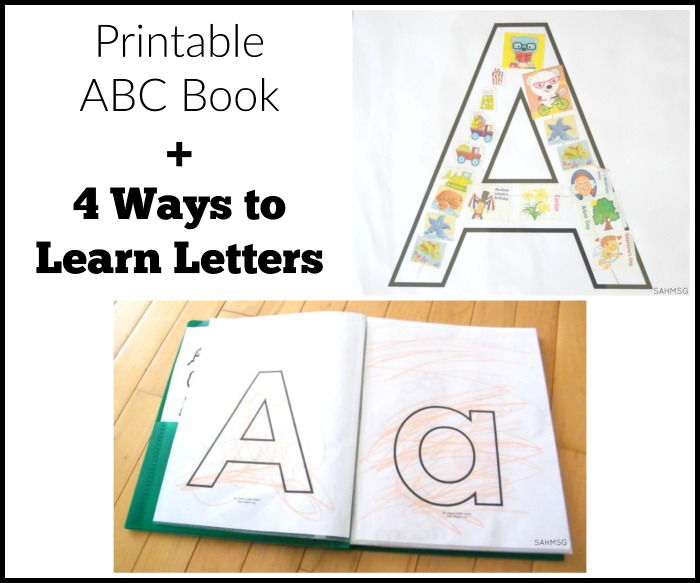 Printable ABC book and preschool learning activities for learning the alphabet. Includes free printables.