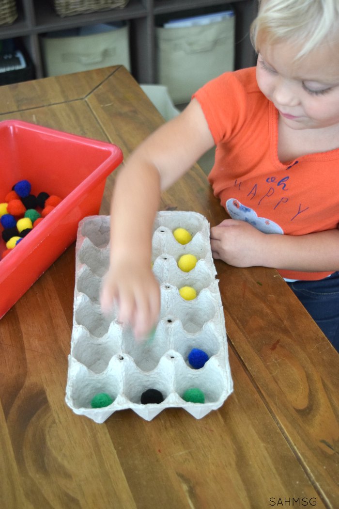 Help toddlers learn one-to-one correspondence with this egg carton activity that is so simple to create.