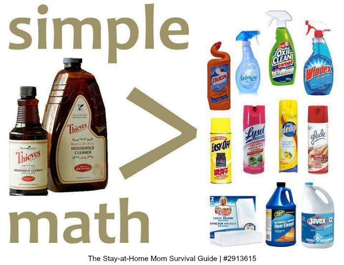 I was tired of chemicals in my cleaners drying out my skin and nails, getting on my kids hands, and cluttering up the cleaning closet. I switched to one all-purpose cleaner for everything: Thieves Household Cleaner. So inexpensive too!
