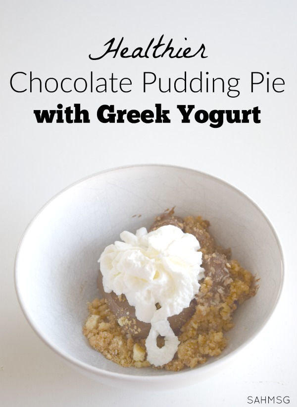 So yummy! This healthier version of chocolate pudding pie is so decadent! It takes minutes to put together too, so it's a quick kid-friendly dessert to make in a pinch.