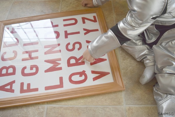 Kids in Socks letter matching activity for preschool. Learn letters with feet! #sponsored