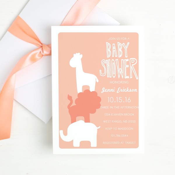 Baby shower invitations that offer printed proof so you can make sure your baby shower invitations are just they way you want. Animal baby shower invitations available for boy baby shower or girl baby shower plus cards for any occasion.