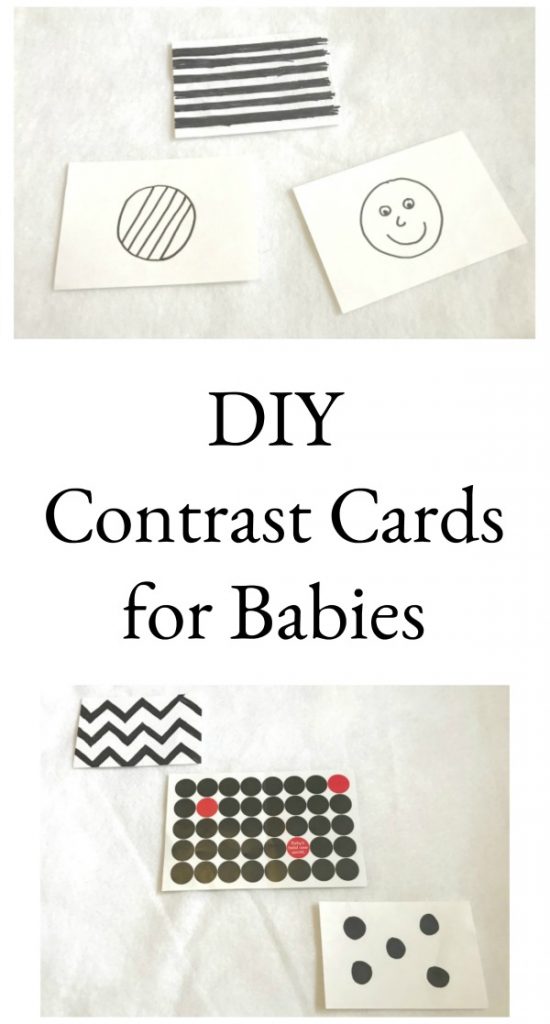 Make your own DIY contrast cards for babies to encourage infants visual stimulation and sensory activity.