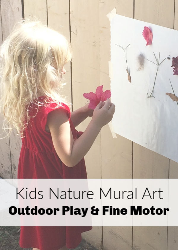 Kids nature mural art for outdoor play, fine motor practice and multiple age groups.