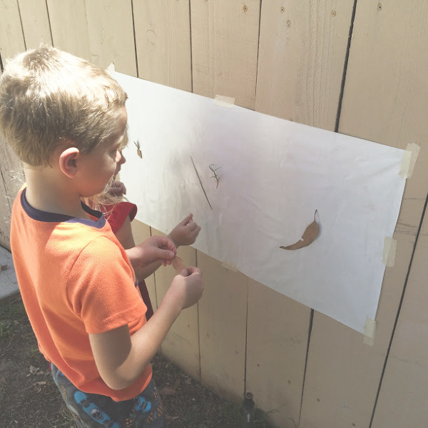 Kids nature mural art for outdoor play, fine motor practice and multiple age groups.