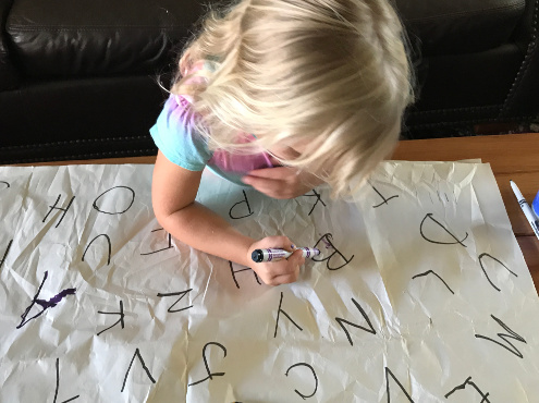 ABC Letter Learning activity for preschool kids preparing for kindergarten.