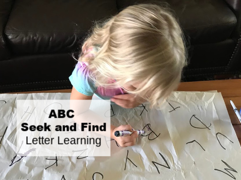 ABC Letter Learning activity for preschool kids preparing for kindergarten.