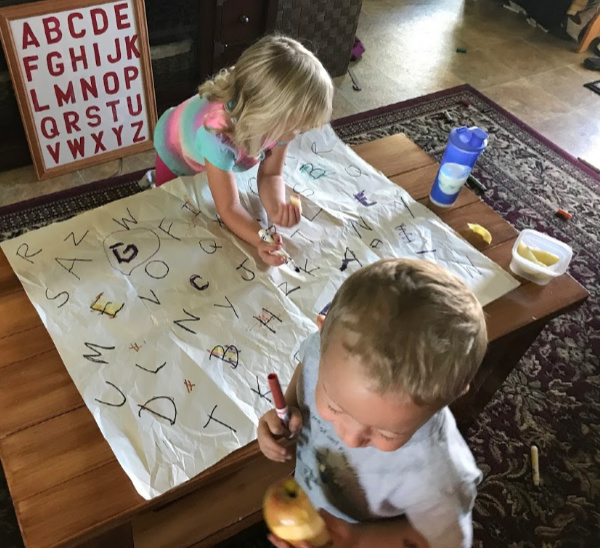 ABC Letter Learning activity for preschool kids preparing for kindergarten.