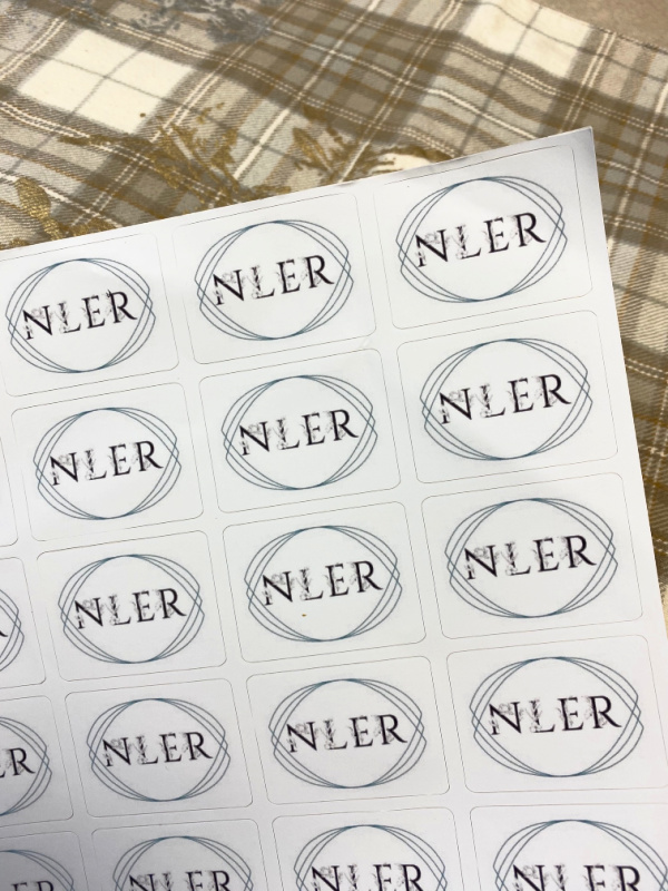 Custom vinyl stickers from Sticker You to use at home for organization or a home based business.