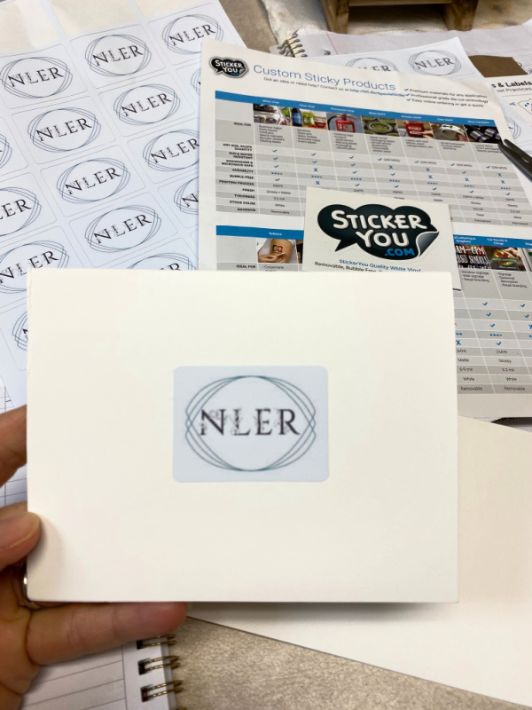 Create custom notecards for home or business notes using custom vinyl stickers from StickerYou.