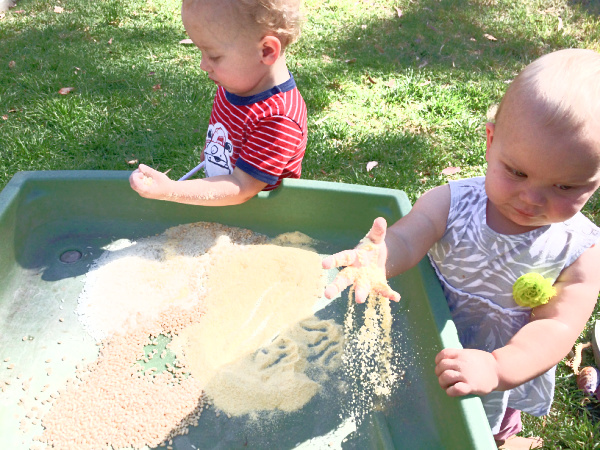 sensory play for babies that can be found in your kitchen pantry