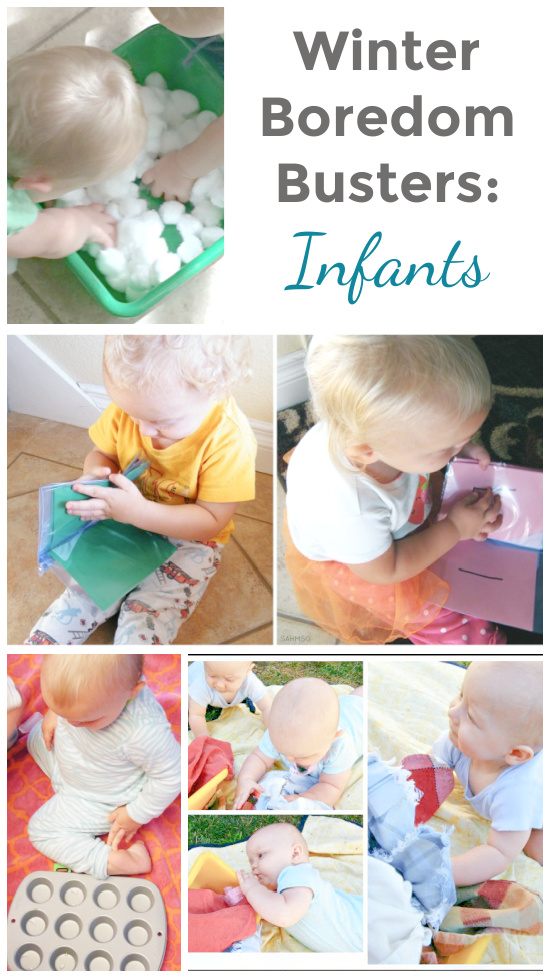 Winter activities for babies in this big list of winter boredom busters will help you keep baby learning and playing all winter long.