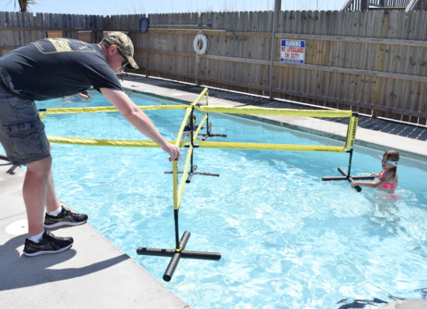 Floating pool foursquare net for kids.