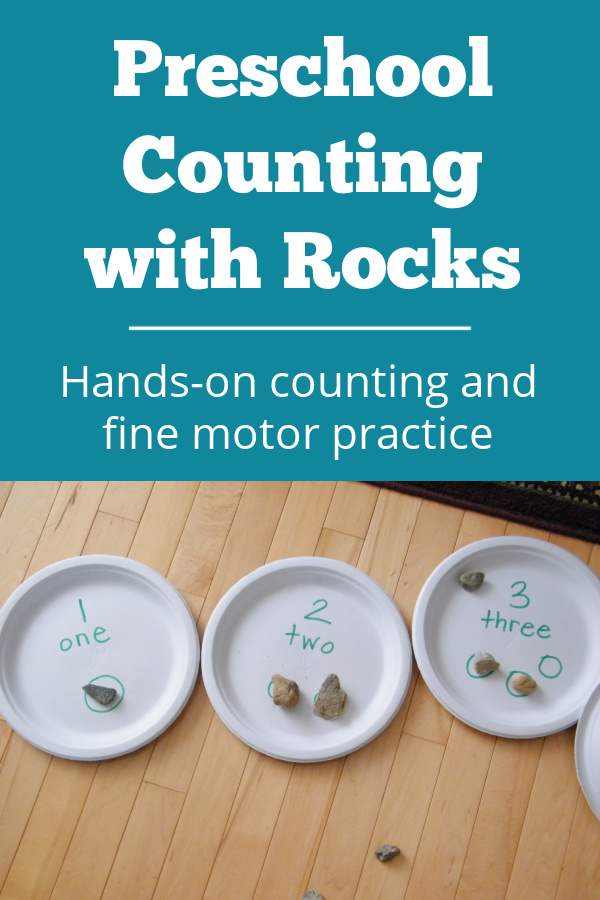 Preschool counting with rocks is a preschool counting and fine motor activity all in one.
