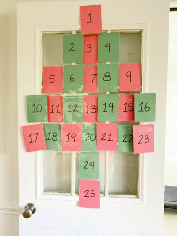 Christmas tree design for the acts of kindness calendar.